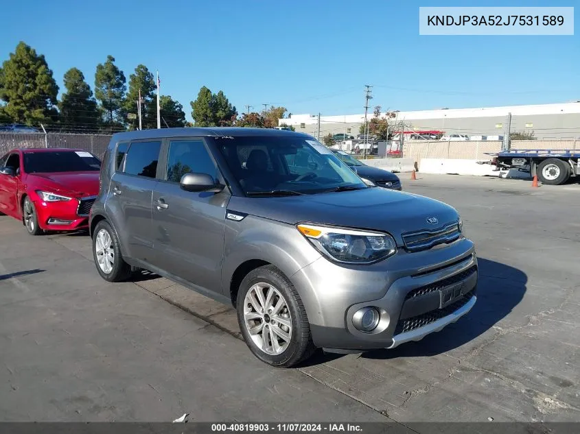 2018 Kia Soul + VIN: KNDJP3A52J7531589 Lot: 40819903