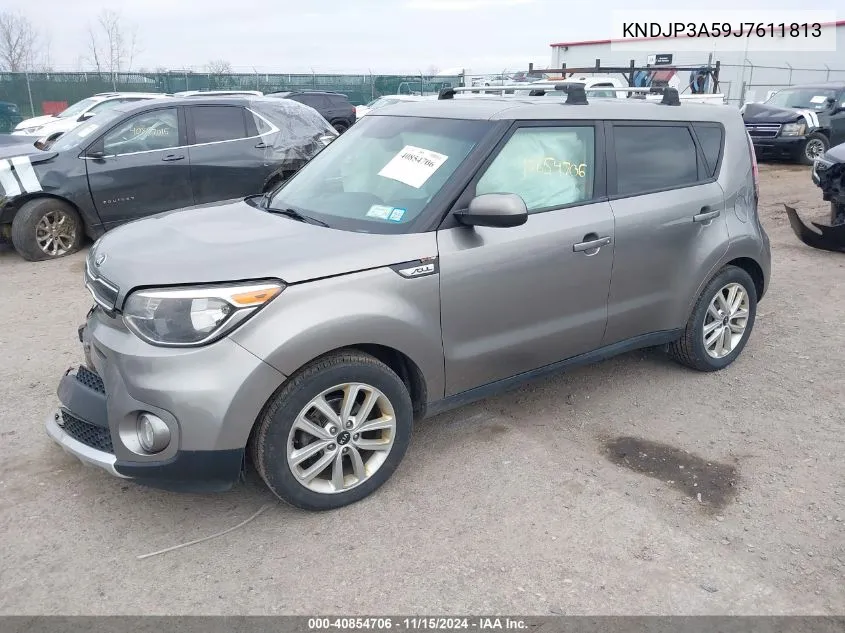 2018 Kia Soul + VIN: KNDJP3A59J7611813 Lot: 40854706