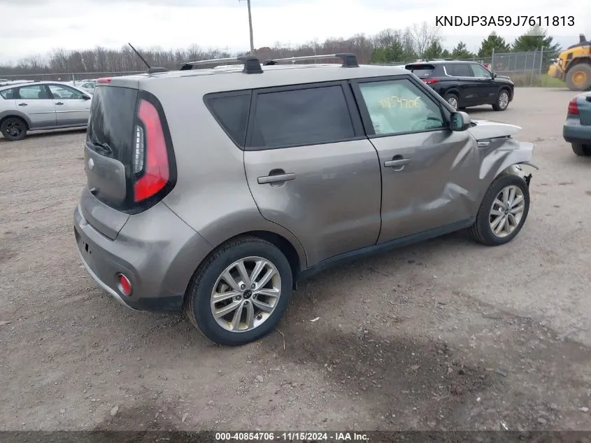 2018 Kia Soul + VIN: KNDJP3A59J7611813 Lot: 40854706