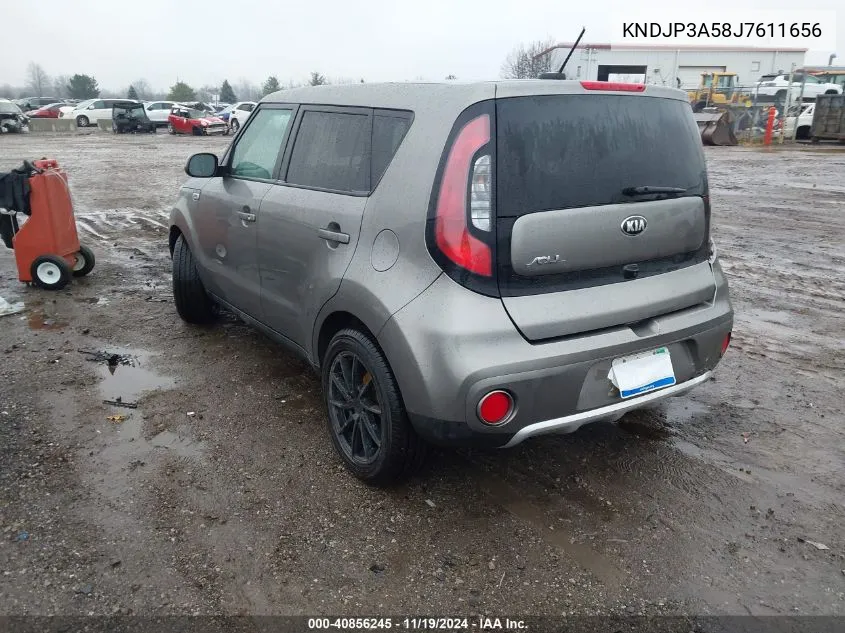 2018 Kia Soul + VIN: KNDJP3A58J7611656 Lot: 40856245