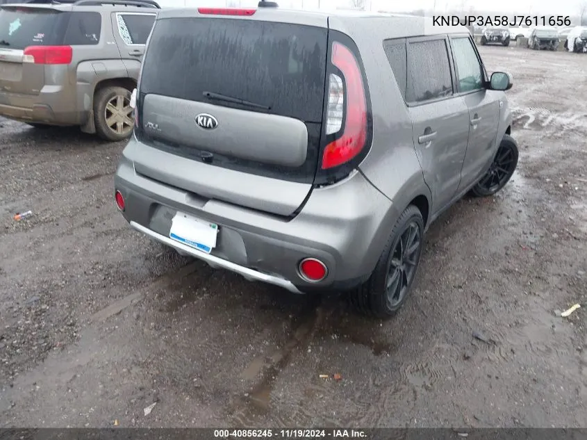 2018 Kia Soul + VIN: KNDJP3A58J7611656 Lot: 40856245