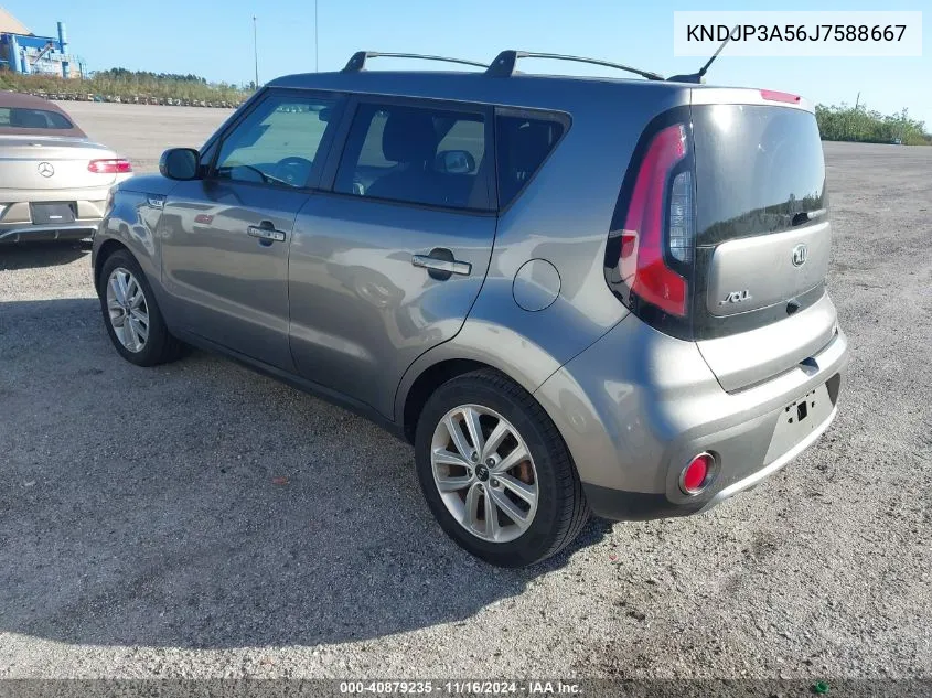 2018 Kia Soul + VIN: KNDJP3A56J7588667 Lot: 40879235