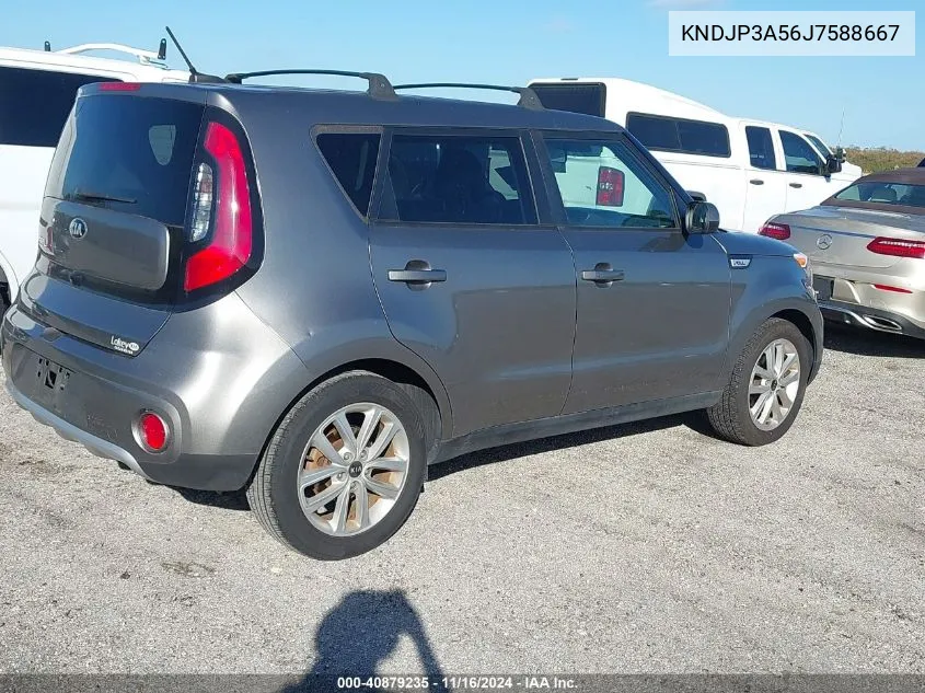 2018 Kia Soul + VIN: KNDJP3A56J7588667 Lot: 40879235