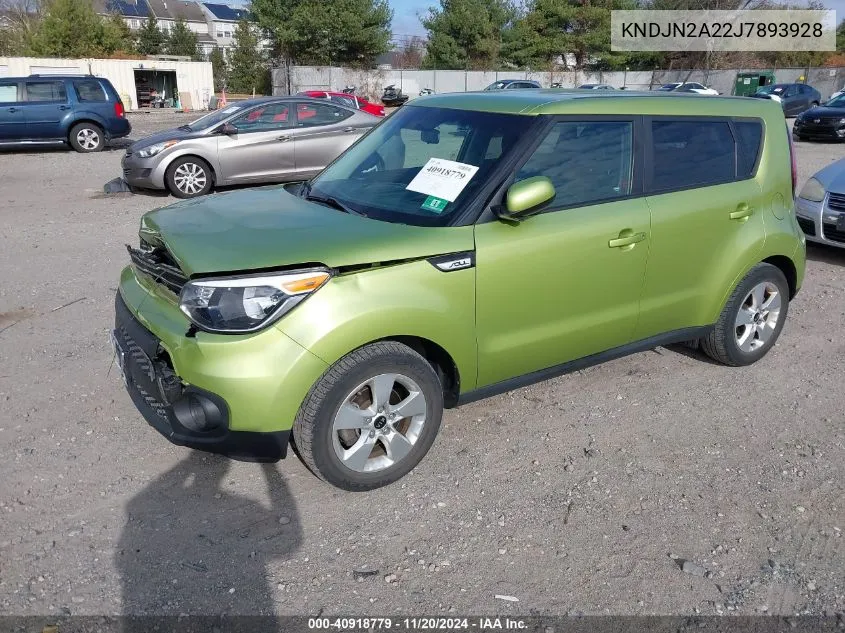 2018 Kia Soul VIN: KNDJN2A22J7893928 Lot: 40918779