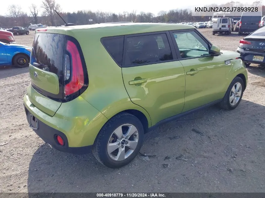 2018 Kia Soul VIN: KNDJN2A22J7893928 Lot: 40918779