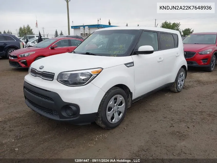 2019 Kia Soul VIN: KNDJN2A22K7648936 Lot: 12091447