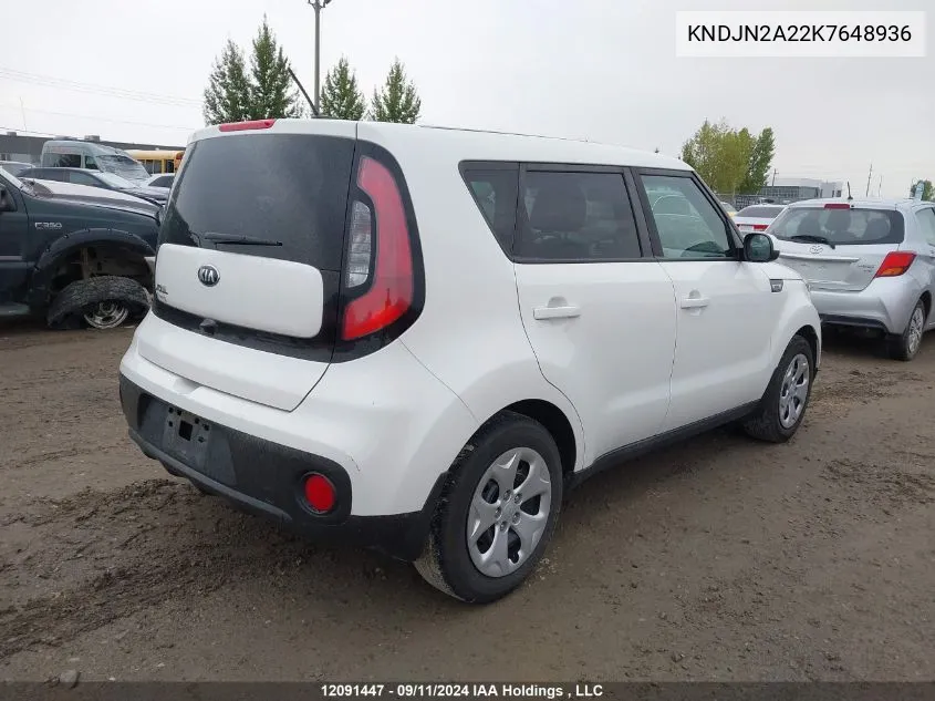 2019 Kia Soul VIN: KNDJN2A22K7648936 Lot: 12091447