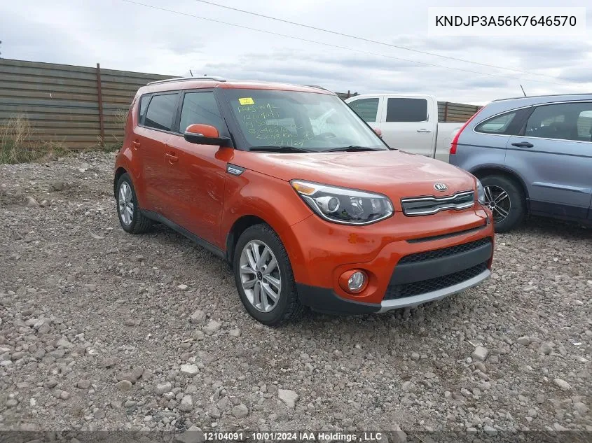 2019 Kia Soul VIN: KNDJP3A56K7646570 Lot: 12104091