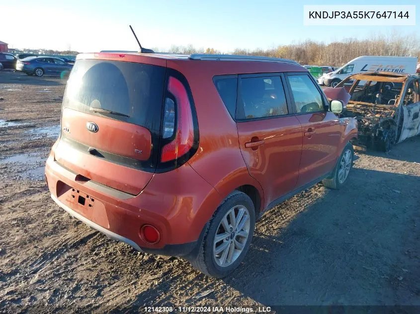 2019 Kia Soul VIN: KNDJP3A55K7647144 Lot: 12142308