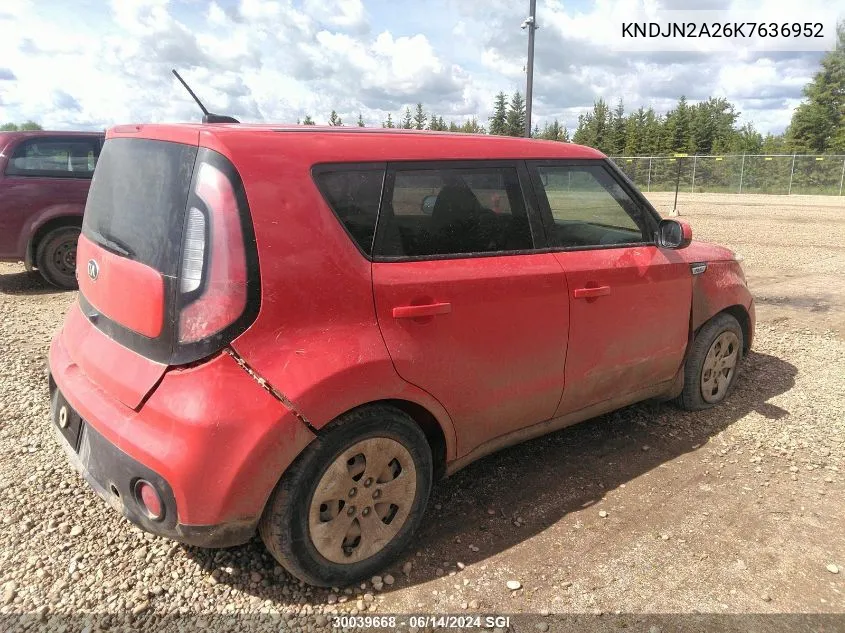 2019 Kia Soul VIN: KNDJN2A26K7636952 Lot: 30039668