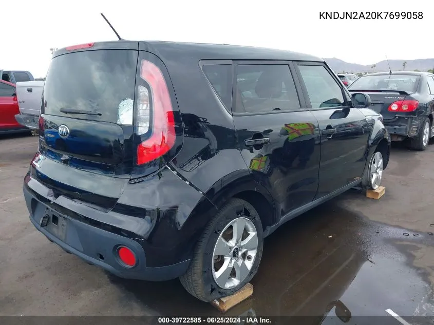 2019 Kia Soul VIN: KNDJN2A20K7699058 Lot: 39722585