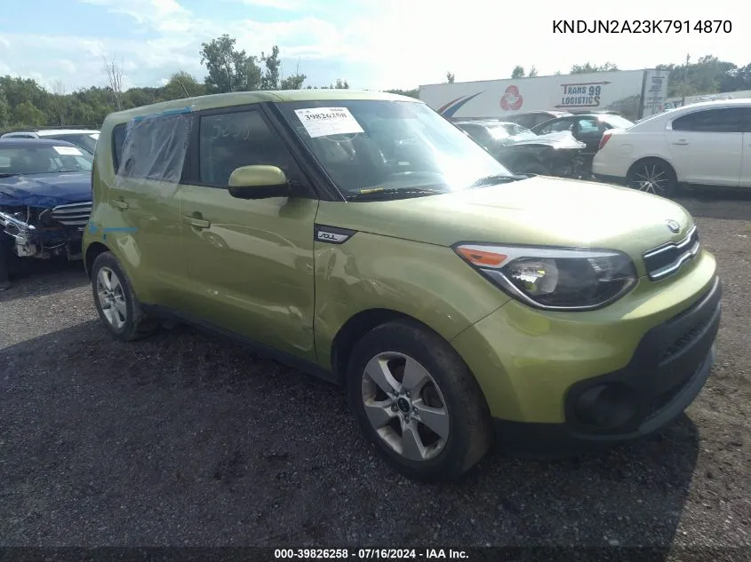 2019 Kia Soul VIN: KNDJN2A23K7914870 Lot: 39826258