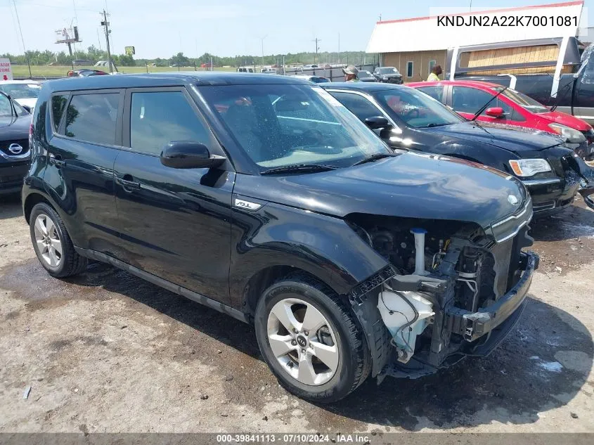 2019 Kia Soul VIN: KNDJN2A22K7001081 Lot: 39841113