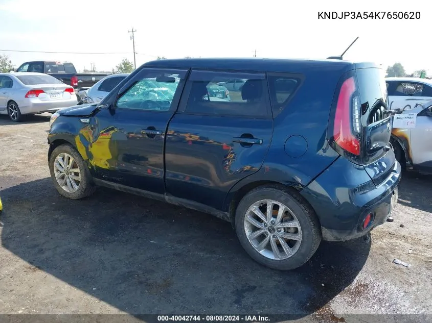 2019 Kia Soul + VIN: KNDJP3A54K7650620 Lot: 40042744