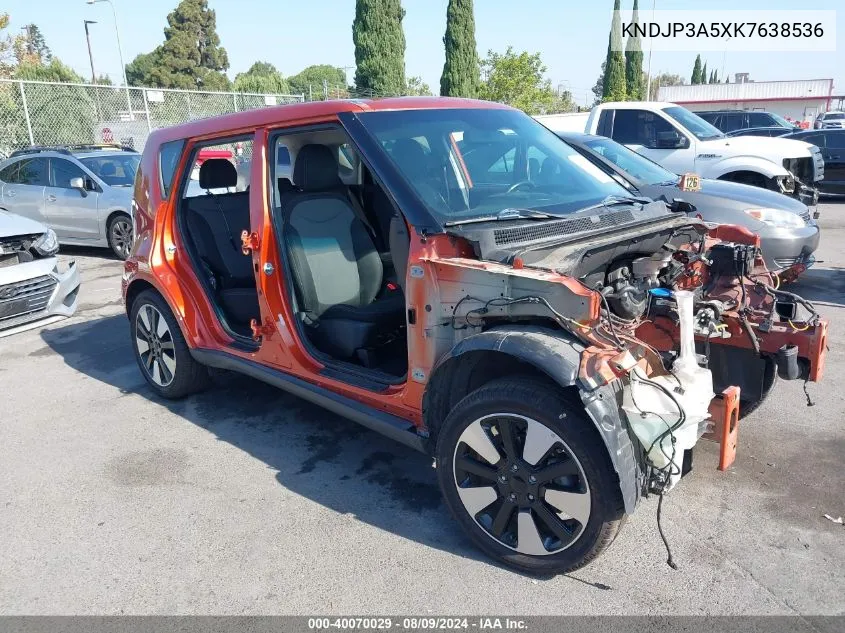 2019 Kia Soul + VIN: KNDJP3A5XK7638536 Lot: 40070029