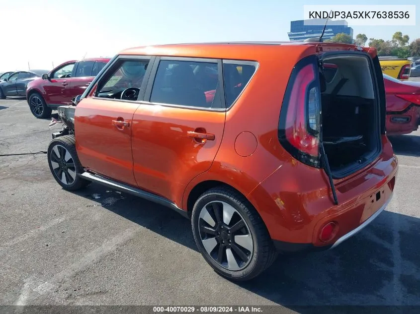 2019 Kia Soul + VIN: KNDJP3A5XK7638536 Lot: 40070029