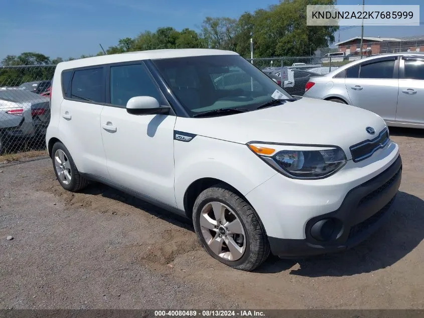 2019 Kia Soul VIN: KNDJN2A22K7685999 Lot: 40080489