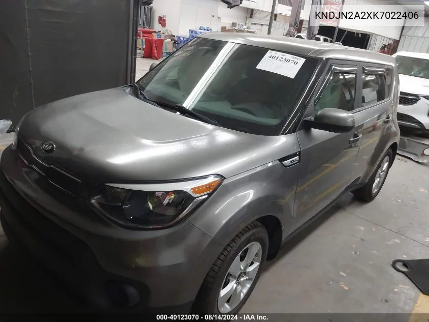 2019 Kia Soul VIN: KNDJN2A2XK7022406 Lot: 40123070