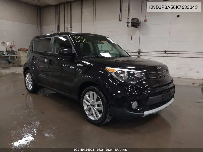 2019 Kia Soul + VIN: KNDJP3A56K7633043 Lot: 40124008