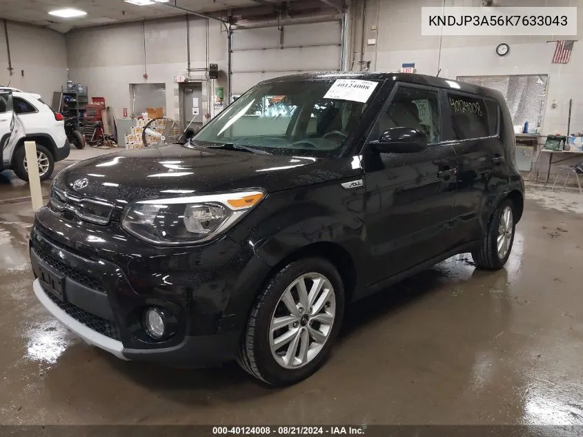 2019 Kia Soul + VIN: KNDJP3A56K7633043 Lot: 40124008