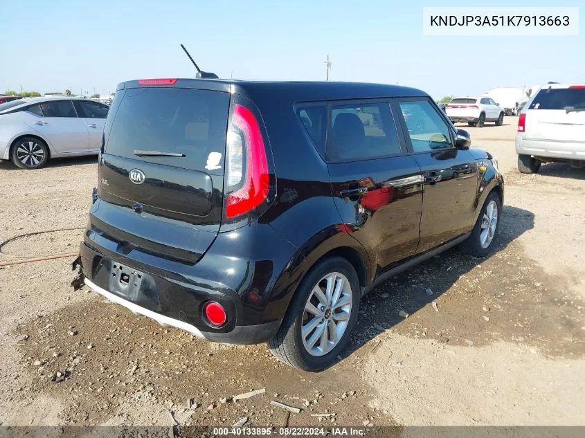 KNDJP3A51K7913663 2019 Kia Soul +