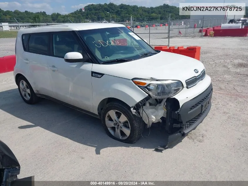 2019 Kia Soul VIN: KNDJN2A27K7678725 Lot: 40149916