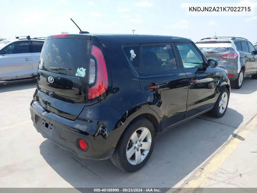 2019 Kia Soul VIN: KNDJN2A21K7022715 Lot: 40188990