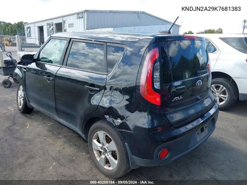 2019 Kia Soul VIN: KNDJN2A29K7681383 Lot: 40255184