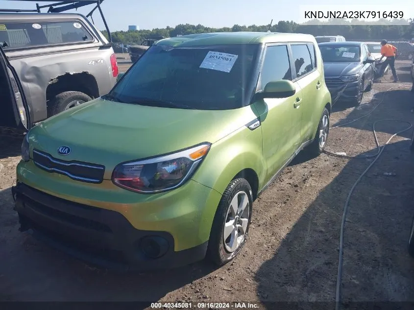 2019 Kia Soul VIN: KNDJN2A23K7916439 Lot: 40345081