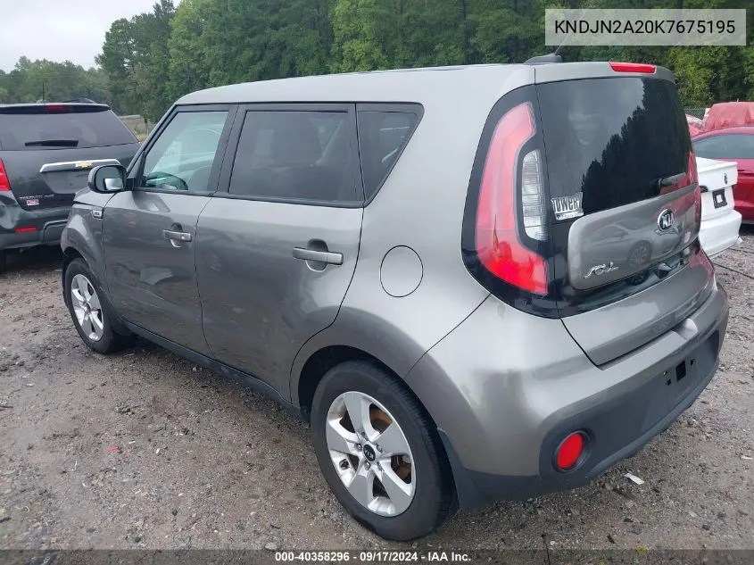 2019 Kia Soul VIN: KNDJN2A20K7675195 Lot: 40358296