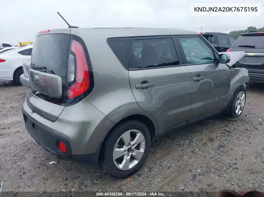 2019 Kia Soul VIN: KNDJN2A20K7675195 Lot: 40358296