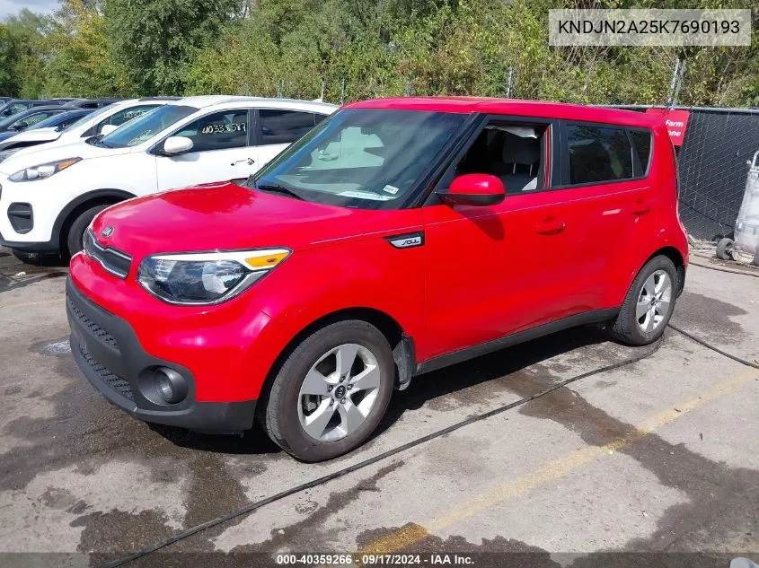 2019 Kia Soul VIN: KNDJN2A25K7690193 Lot: 40359266