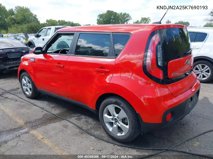 2019 Kia Soul VIN: KNDJN2A25K7690193 Lot: 40359266