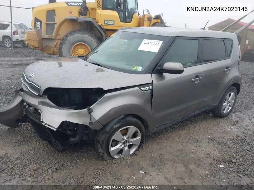 2019 Kia Soul VIN: KNDJN2A24K7023146 Lot: 40421743