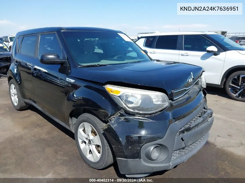 2019 Kia Soul VIN: KNDJN2A24K7636951 Lot: 40452314