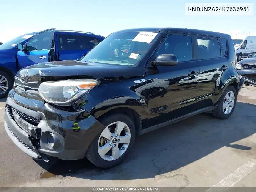 2019 Kia Soul VIN: KNDJN2A24K7636951 Lot: 40452314