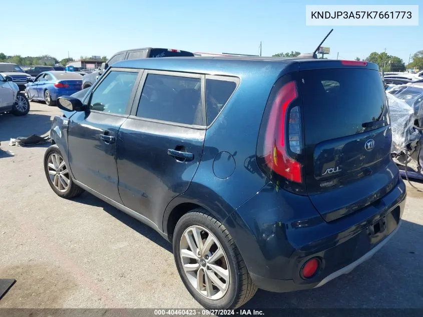 2019 Kia Soul + VIN: KNDJP3A57K7661773 Lot: 40460423