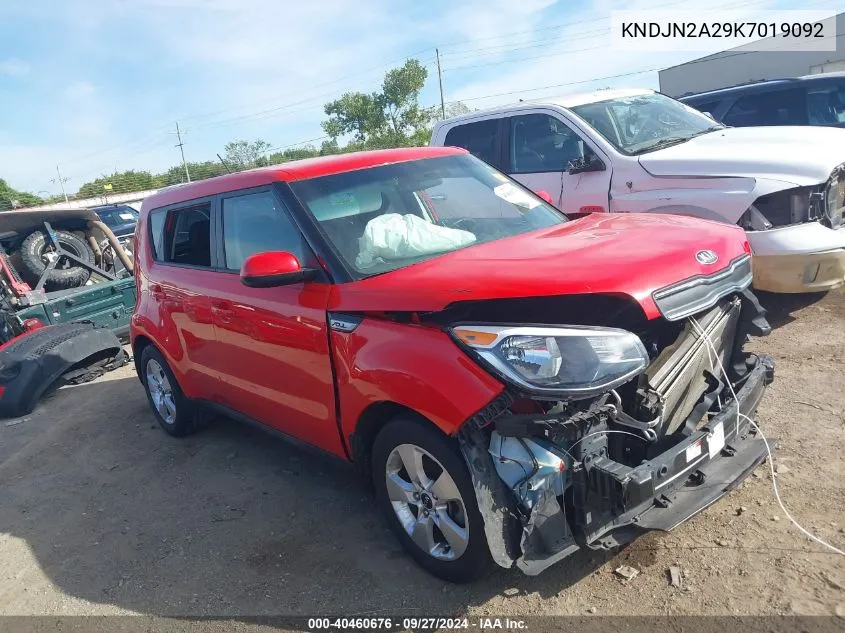 2019 Kia Soul VIN: KNDJN2A29K7019092 Lot: 40460676