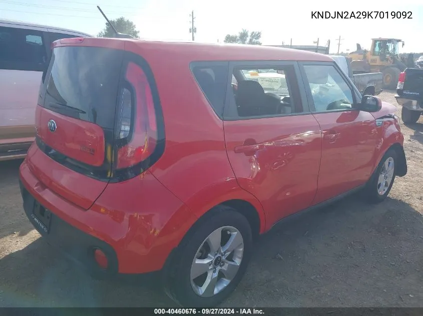 2019 Kia Soul VIN: KNDJN2A29K7019092 Lot: 40460676