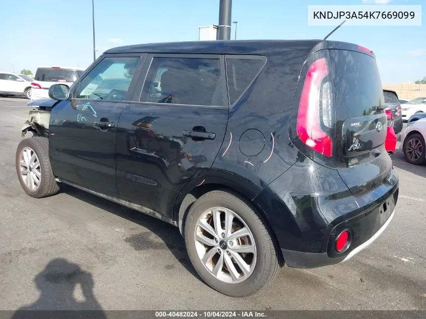 2019 Kia Soul + VIN: KNDJP3A54K7669099 Lot: 40482024