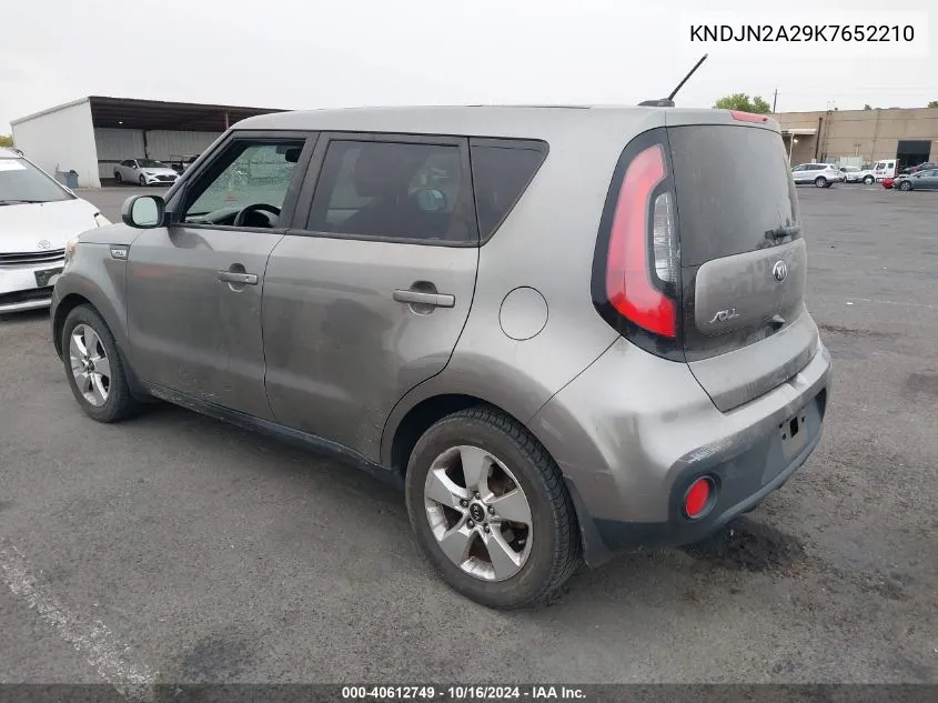 2019 Kia Soul VIN: KNDJN2A29K7652210 Lot: 40612749