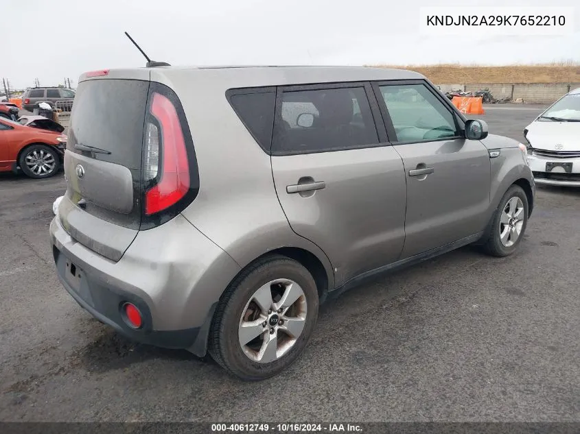 2019 Kia Soul VIN: KNDJN2A29K7652210 Lot: 40612749