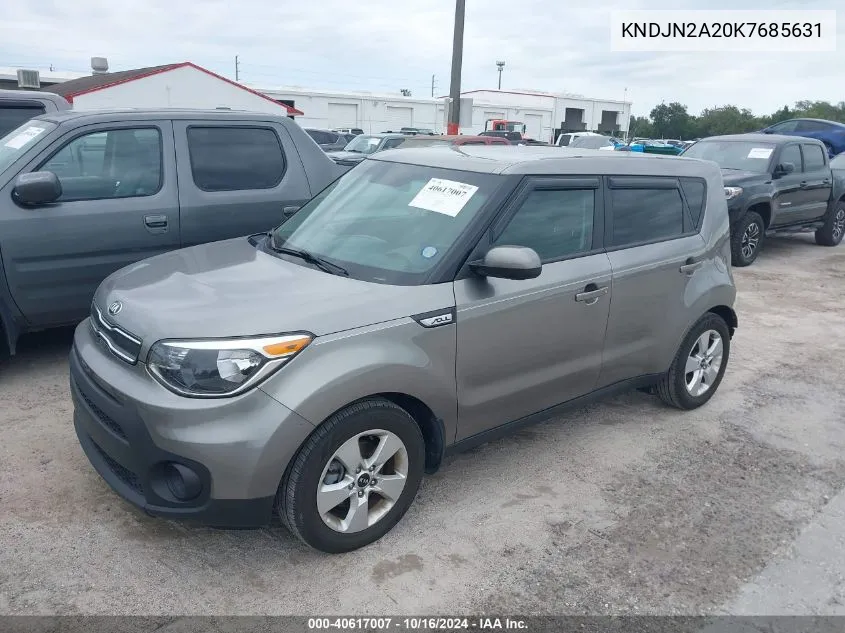 2019 Kia Soul VIN: KNDJN2A20K7685631 Lot: 40617007