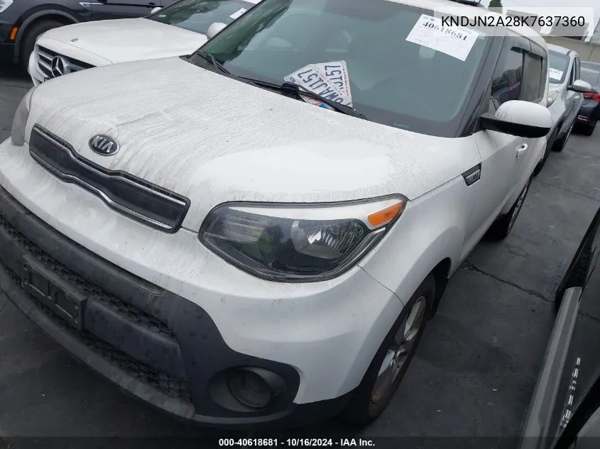 2019 Kia Soul VIN: KNDJN2A28K7637360 Lot: 40618681