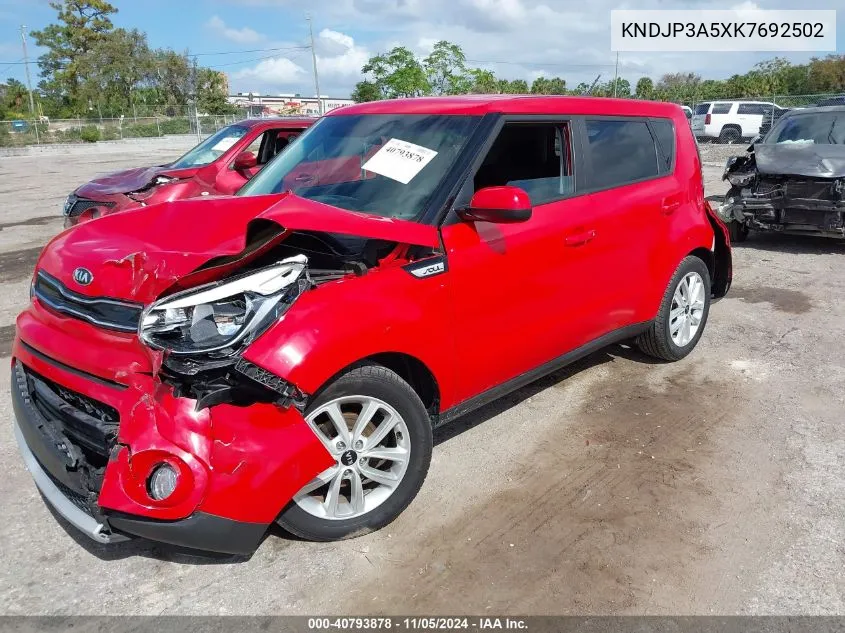 2019 Kia Soul + VIN: KNDJP3A5XK7692502 Lot: 40793878