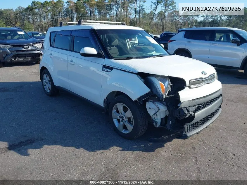 2019 Kia Soul VIN: KNDJN2A27K7629735 Lot: 40827366