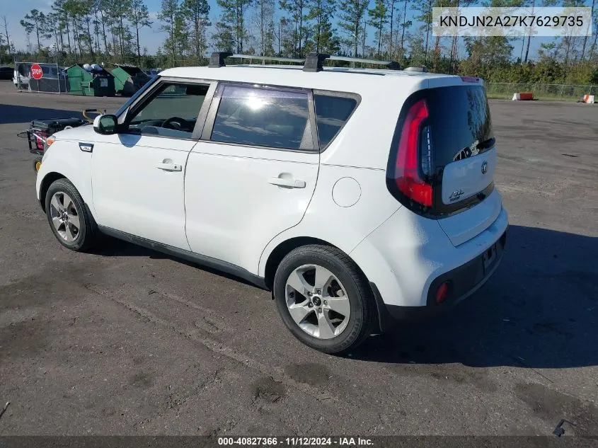 2019 Kia Soul VIN: KNDJN2A27K7629735 Lot: 40827366