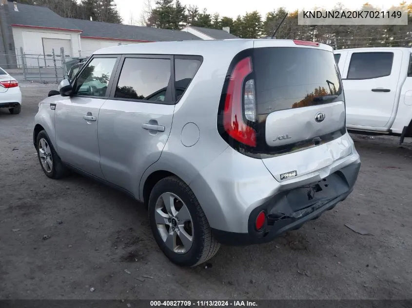 2019 Kia Soul VIN: KNDJN2A20K7021149 Lot: 40827709