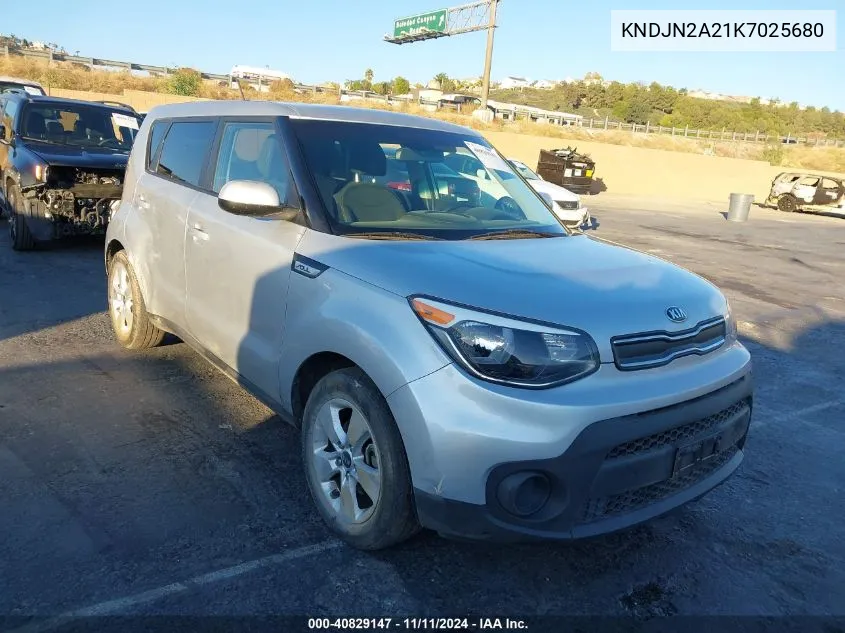 2019 Kia Soul VIN: KNDJN2A21K7025680 Lot: 40829147