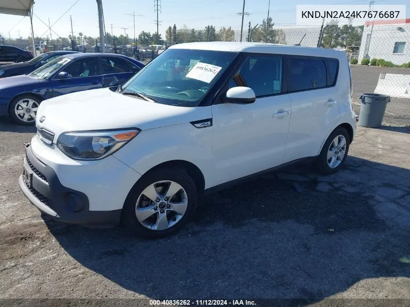 2019 Kia Soul VIN: KNDJN2A24K7676687 Lot: 40836262